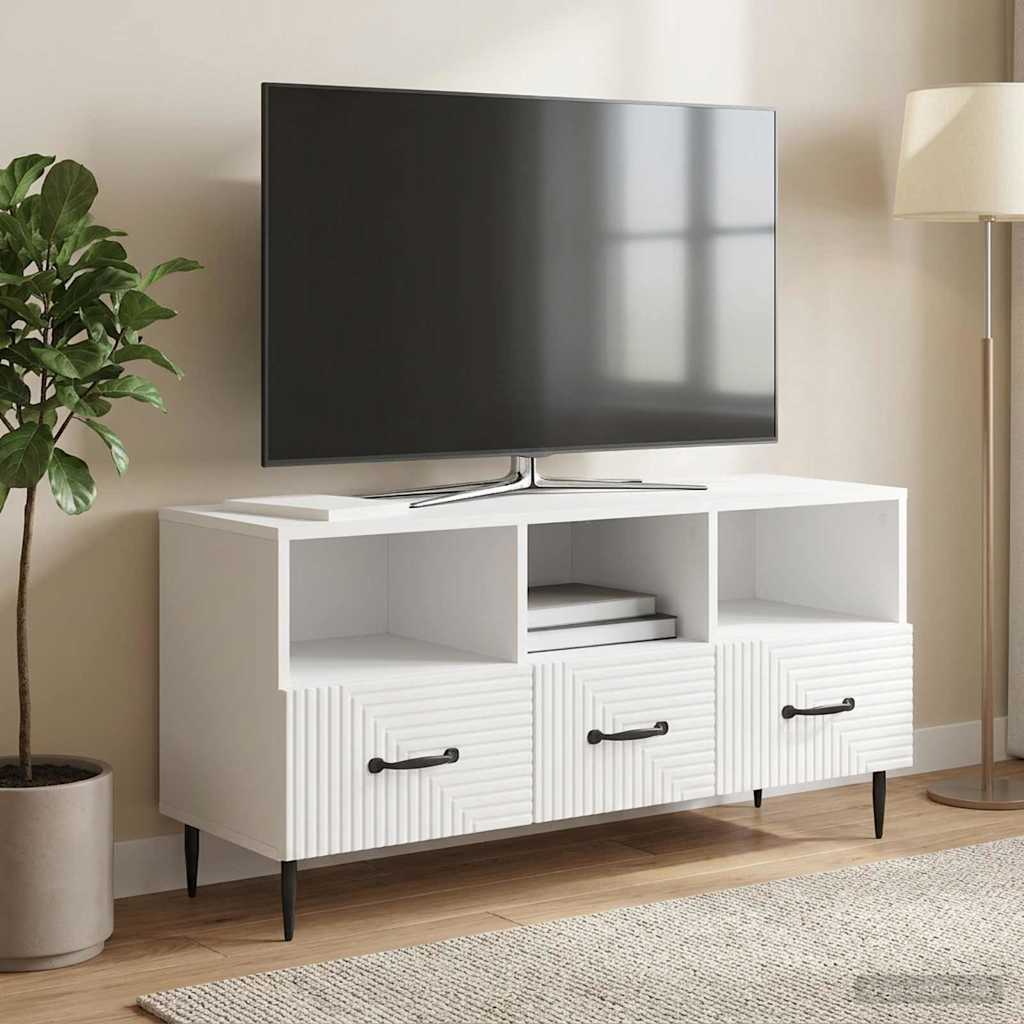 Televizní Skříň Bílá S Vysokým Leskem 102 X 34,5 X 50 Cm