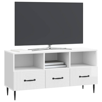 Televizní Skříň Bílá S Vysokým Leskem 102 X 34,5 X 50 Cm