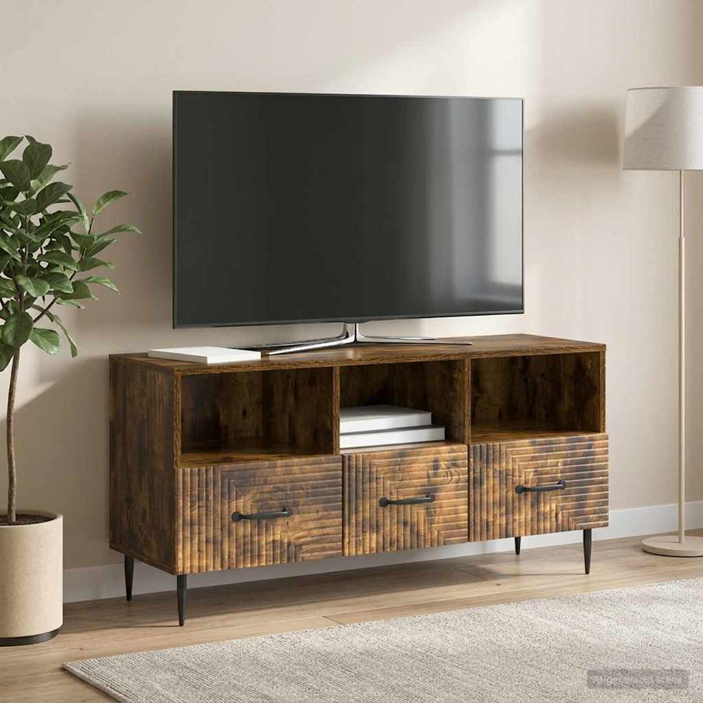 Televizní Skříň Kouřový Dub 102 X 34,5 X 50 Cm Kompozitní Dřevo