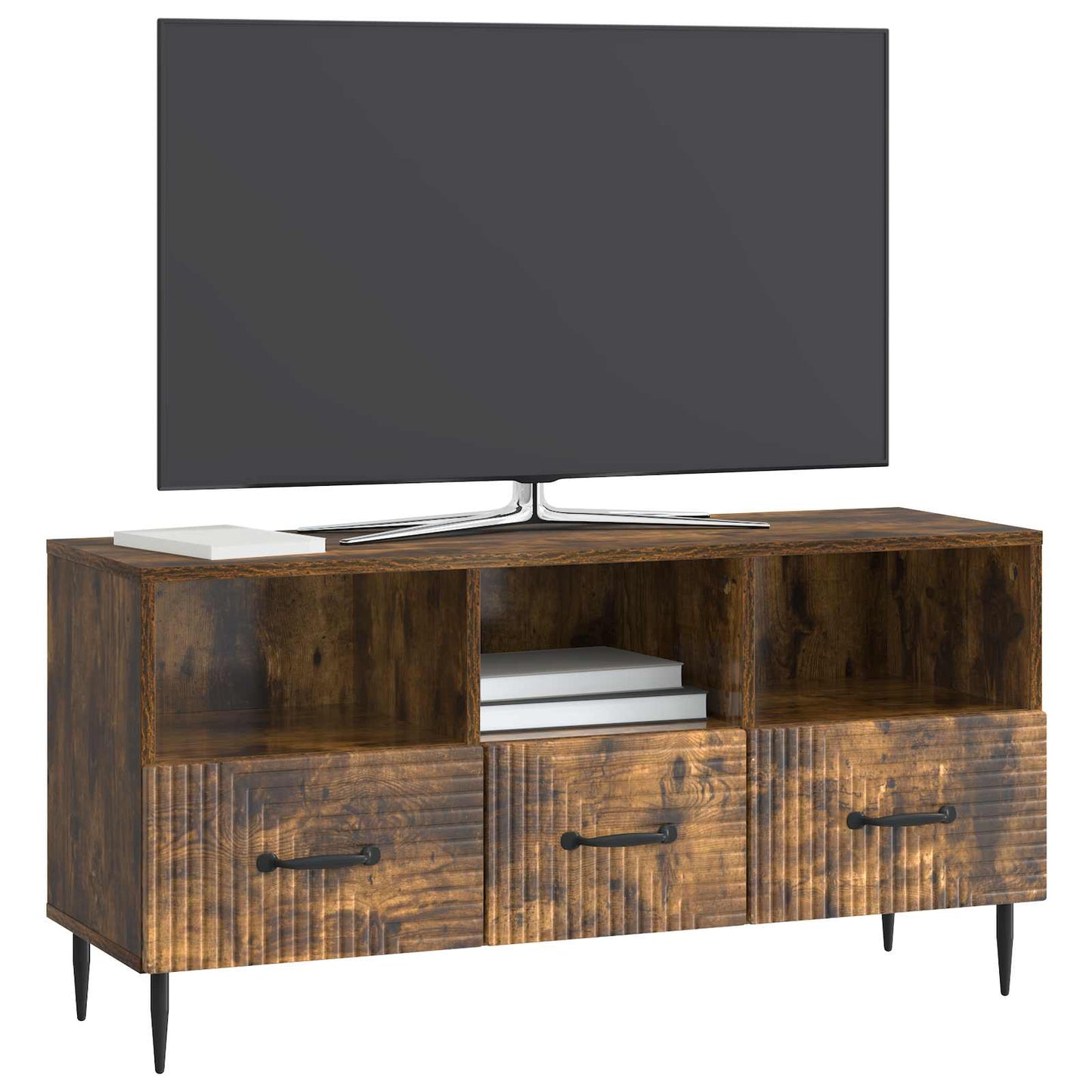 Televizní Skříň Kouřový Dub 102 X 34,5 X 50 Cm Kompozitní Dřevo