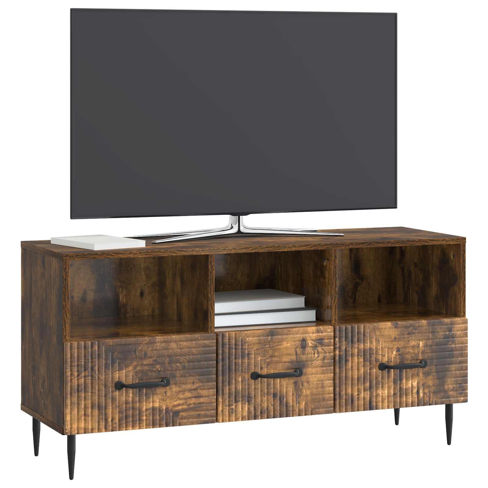 Televizní Skříň Kouřový Dub 102 X 34,5 X 50 Cm Kompozitní Dřevo