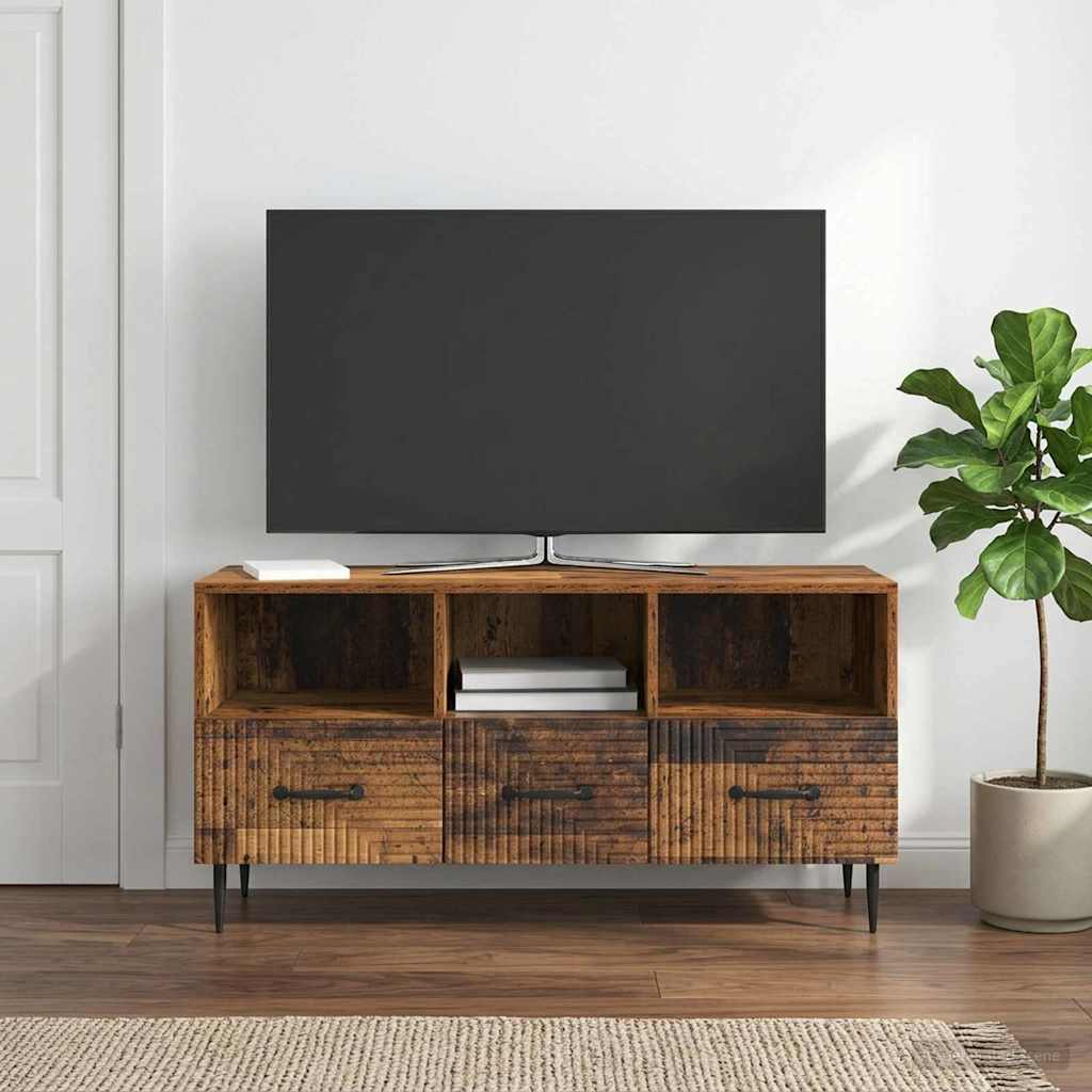 Televizní Skříň Staré Dřevo 102 X 34,5 X 50 Cm Kompozitní Dřevo