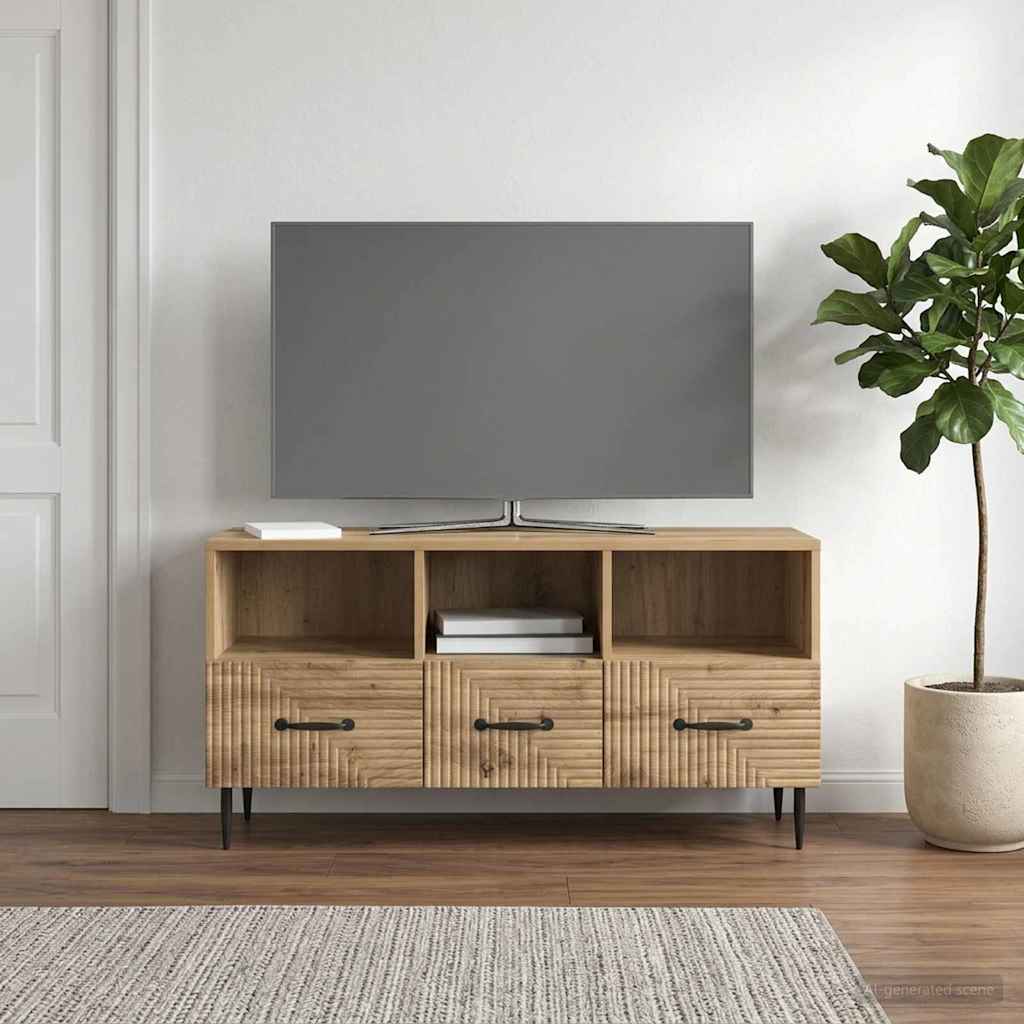 Televizní Skříň 102 X 34,5 X 50 Cm Dub Artisan Kompozitní Dřevo