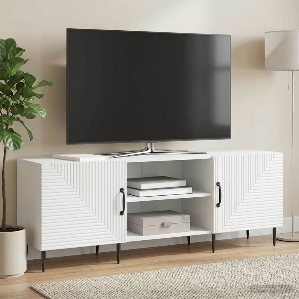 Televizní Skříň Bílá 150 X 31 X 50 Cm Kompozitní Dřevo