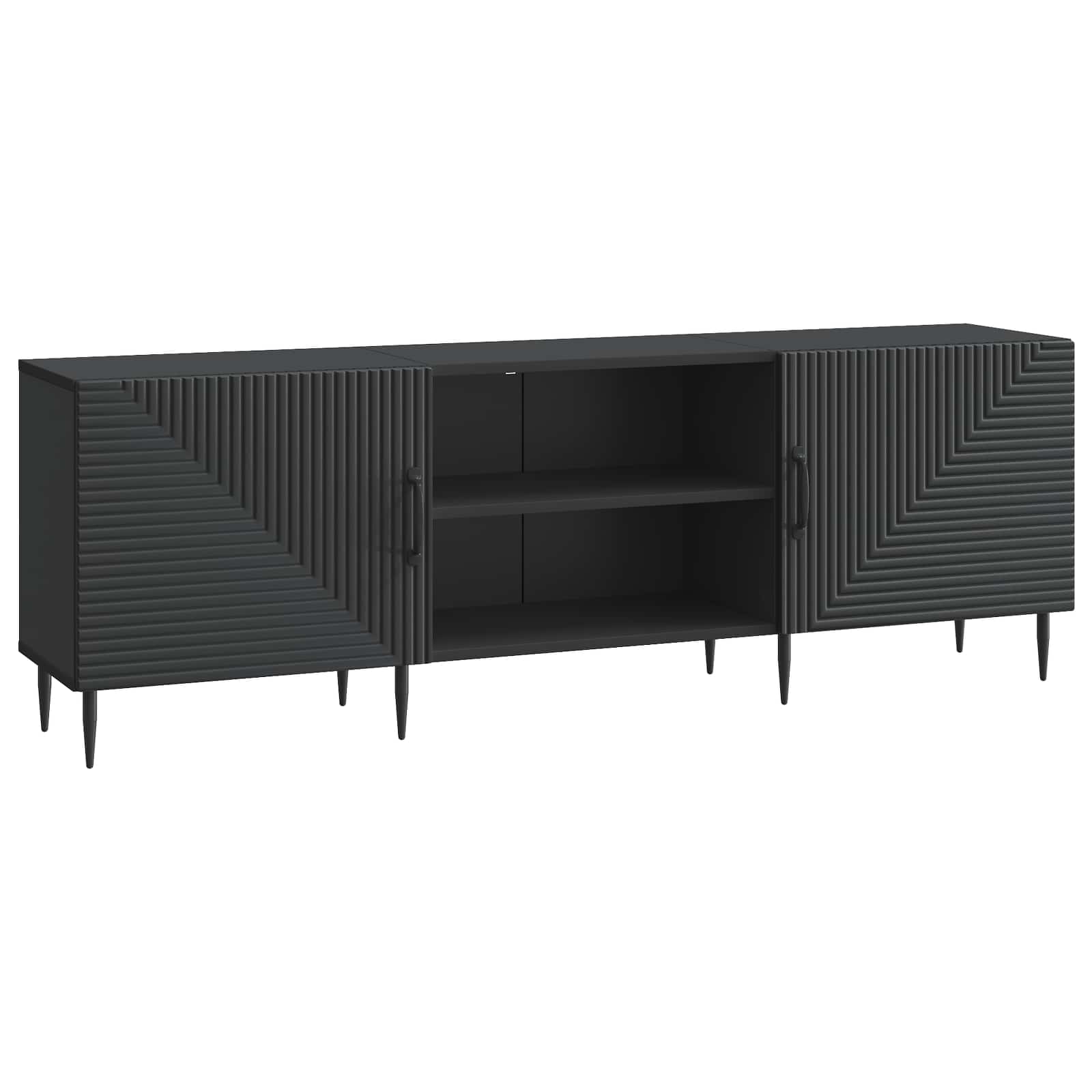Televizní Skříň Černá 150 X 31 X 50 Cm Kompozitní Dřevo