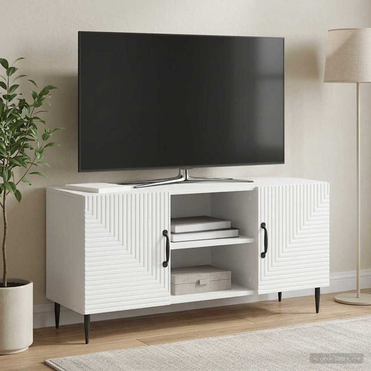Televizní Skříň Bílá 102 X 34,5 X 50 Cm Kompozitní Dřevo