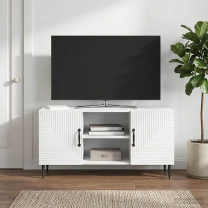 Televizní Skříň Bílá 102 X 34,5 X 50 Cm Kompozitní Dřevo