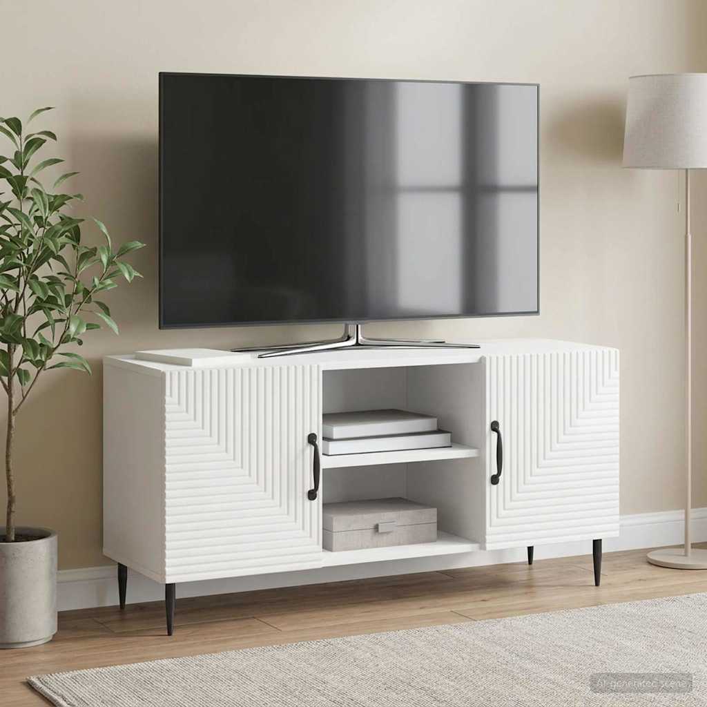 Televizní Skříň Bílá S Vysokým Leskem 102 X 34,5 X 50 Cm
