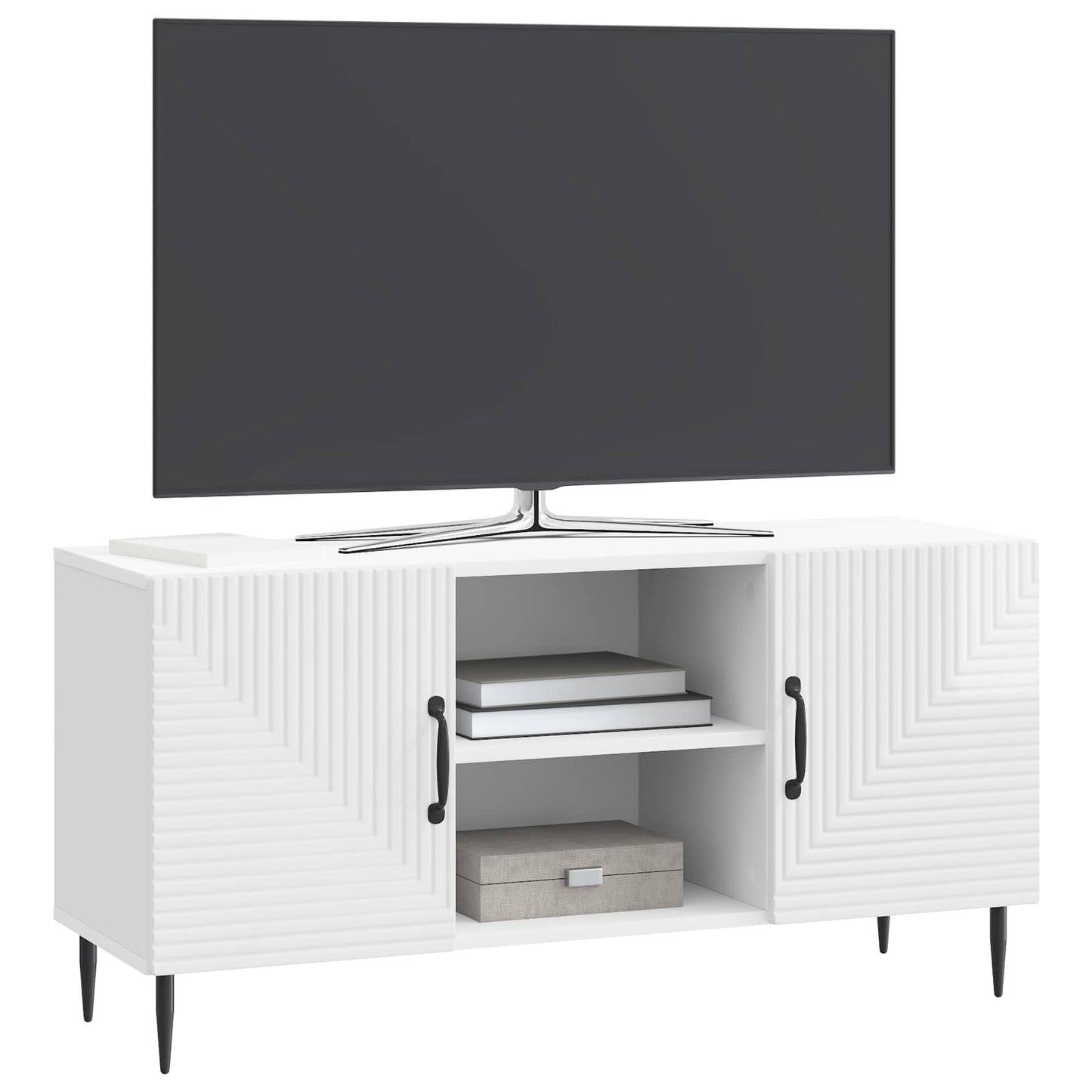 Televizní Skříň Bílá S Vysokým Leskem 102 X 34,5 X 50 Cm