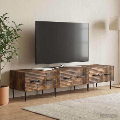 Televizní Skříň Kouřový Dub 147 X 34,5 X 30 Cm Kompozitní Dřevo