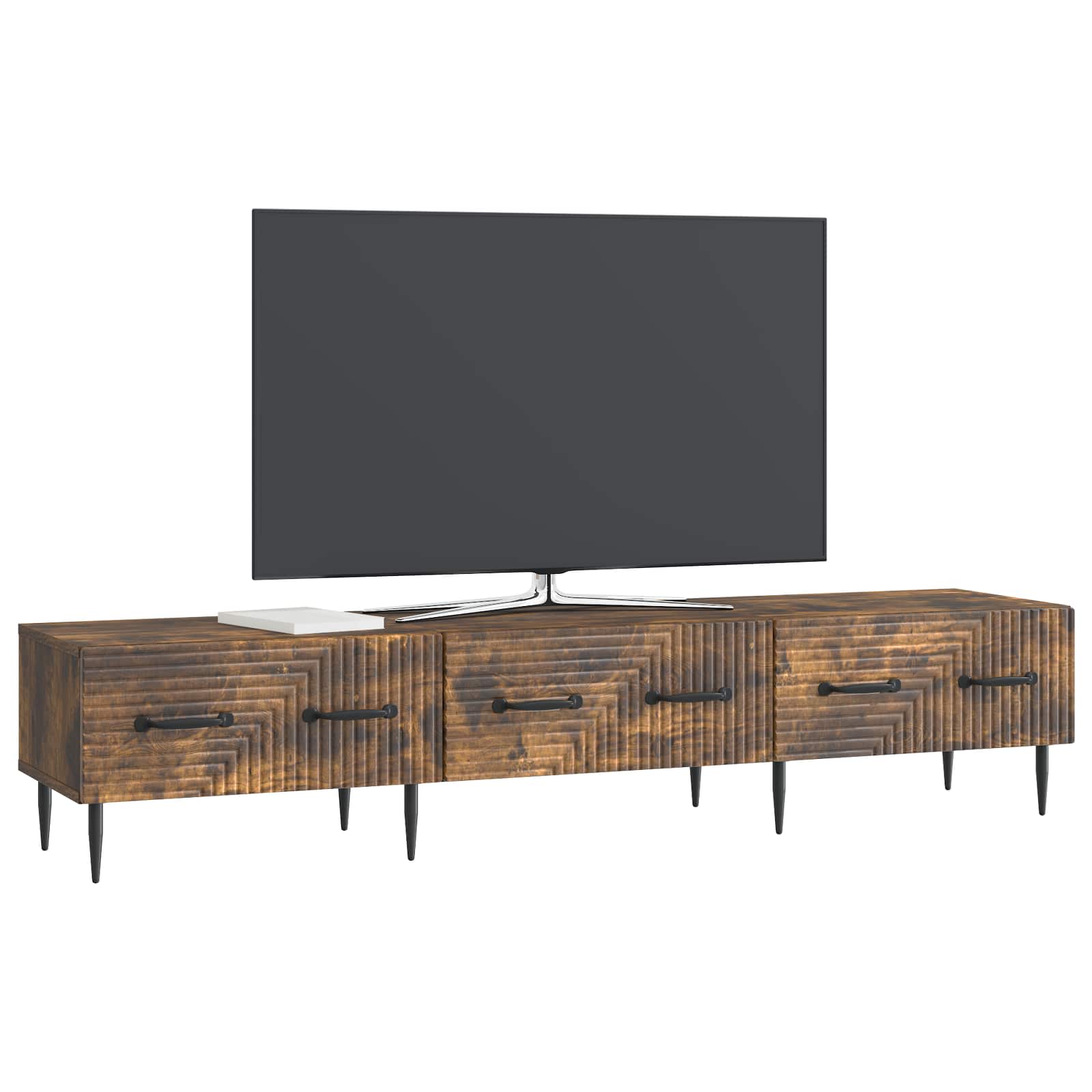 Televizní Skříň Kouřový Dub 147 X 34,5 X 30 Cm Kompozitní Dřevo