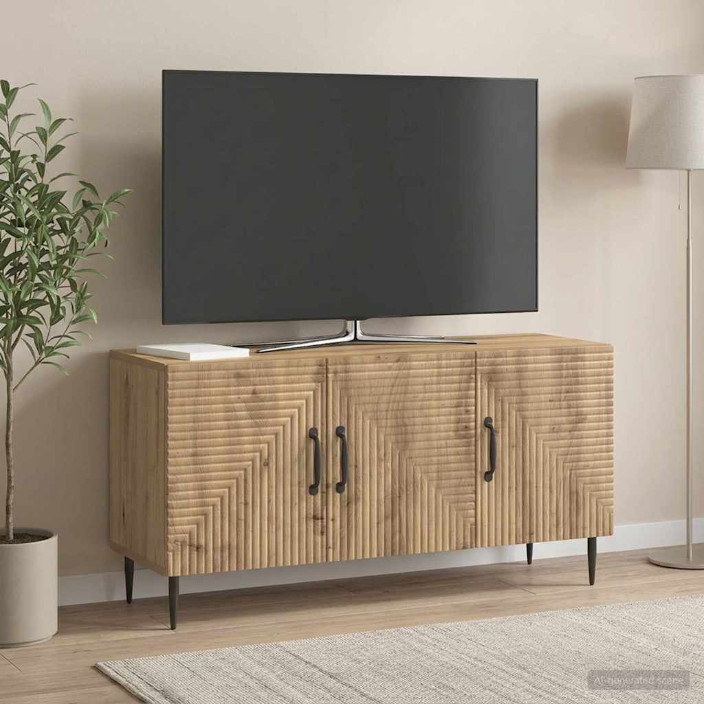 Televizní Skříň 99 X 34,5 X 50 Cm Dub Artisan Kompozitní Dřevo