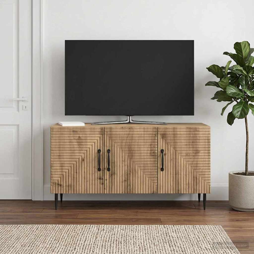 Televizní Skříň 99 X 34,5 X 50 Cm Dub Artisan Kompozitní Dřevo