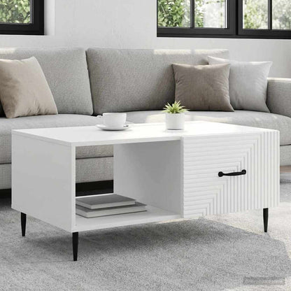 Konferenční Stolek Bílá 90 X 50 X 40 Cm Kompozitní Dřevo