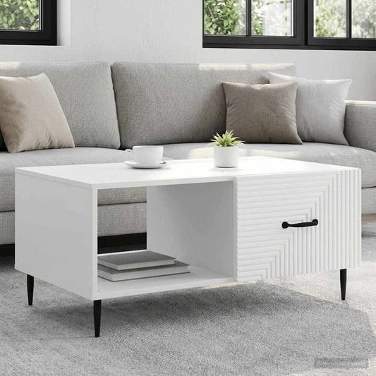 Konferenční Stolek Bílá 90 X 50 X 40 Cm Kompozitní Dřevo
