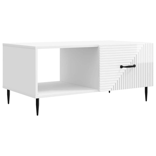 Konferenční Stolek Bílá S Vysokým Leskem 90 X 50 X 40 Cm