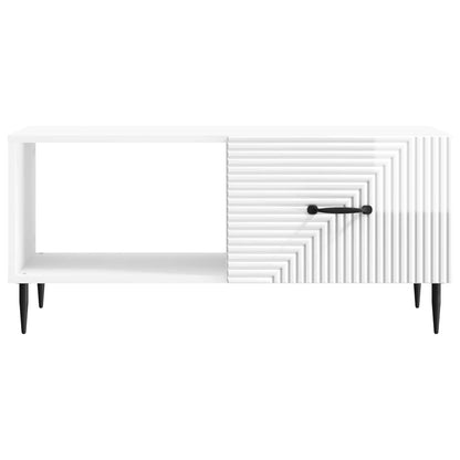 Konferenční Stolek Bílá S Vysokým Leskem 90 X 50 X 40 Cm