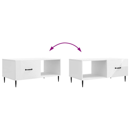 Konferenční Stolek Bílá S Vysokým Leskem 90 X 50 X 40 Cm