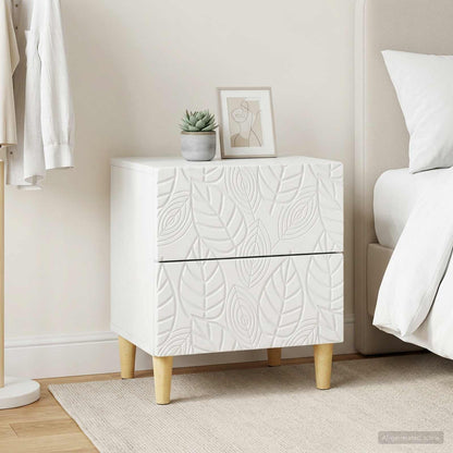 Noční Stolek 2 Pcs Bílá 43 X 34,5 X 48 Cm Kompozitní Dřevo