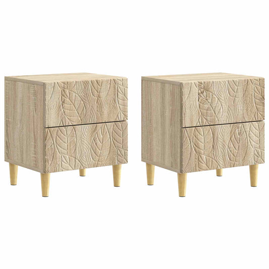 Noční Stolek 2 Pcs Dub Sonoma 43 X 34,5 X 48 Cm