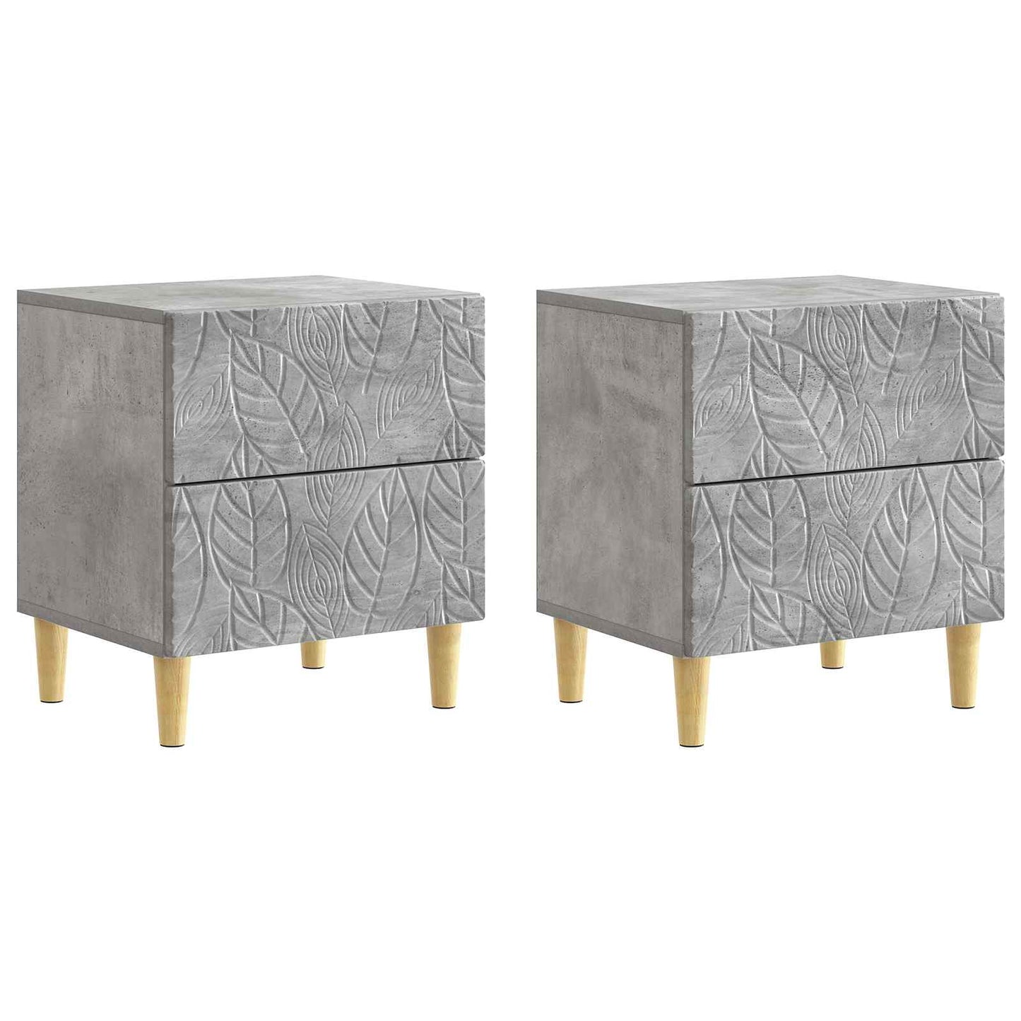 Noční Stolek 2 Pcs Betonově Šedá 43 X 34,5 X 48 Cm