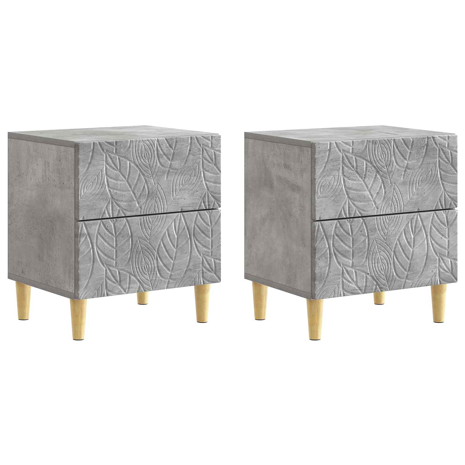 Noční Stolek 2 Pcs Betonově Šedá 43 X 34,5 X 48 Cm
