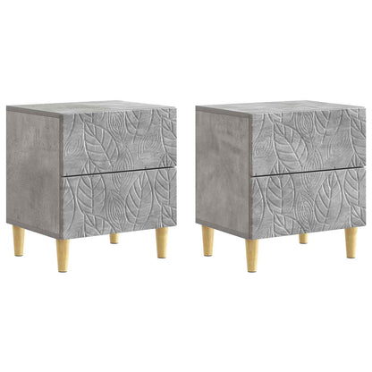 Noční Stolek 2 Pcs Betonově Šedá 43 X 34,5 X 48 Cm