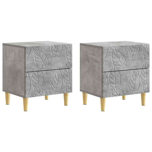Noční Stolek 2 Pcs Betonově Šedá 43 X 34,5 X 48 Cm