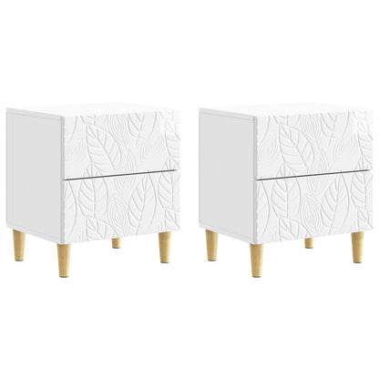 Noční Stolek 2 Pcs Bílá S Vysokým Leskem 43 X 34,5 X 48 Cm
