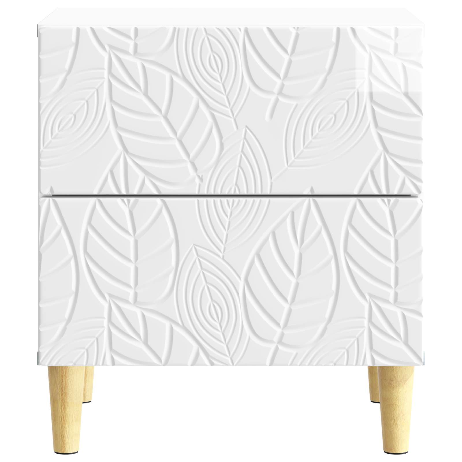 Noční Stolek 2 Pcs Bílá S Vysokým Leskem 43 X 34,5 X 48 Cm