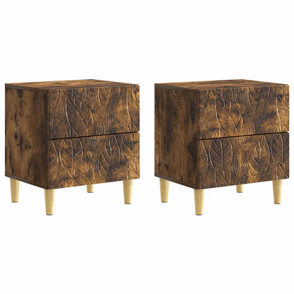Noční Stolek 2 Pcs Kouřový Dub 43 X 34,5 X 48 Cm
