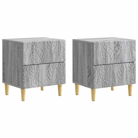 Noční Stolek 2 Pcs Šedý Sonoma 43 X 34,5 X 48 Cm