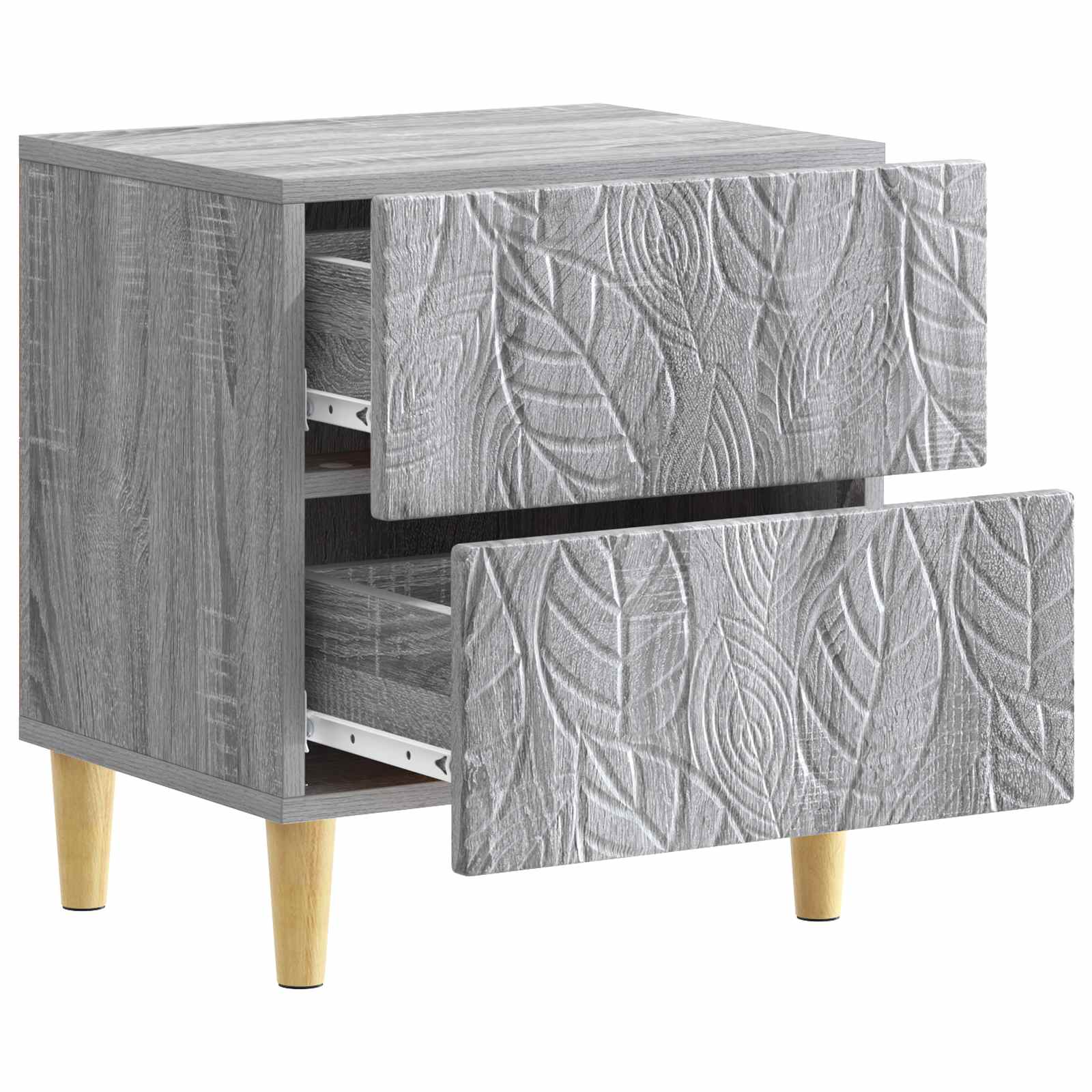 Noční Stolek 2 Pcs Šedý Sonoma 43 X 34,5 X 48 Cm