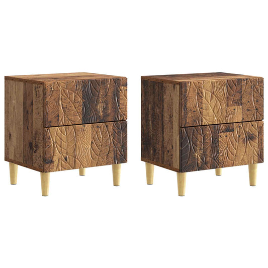 Noční Stolek 2 Pcs Staré Dřevo 43 X 34,5 X 48 Cm