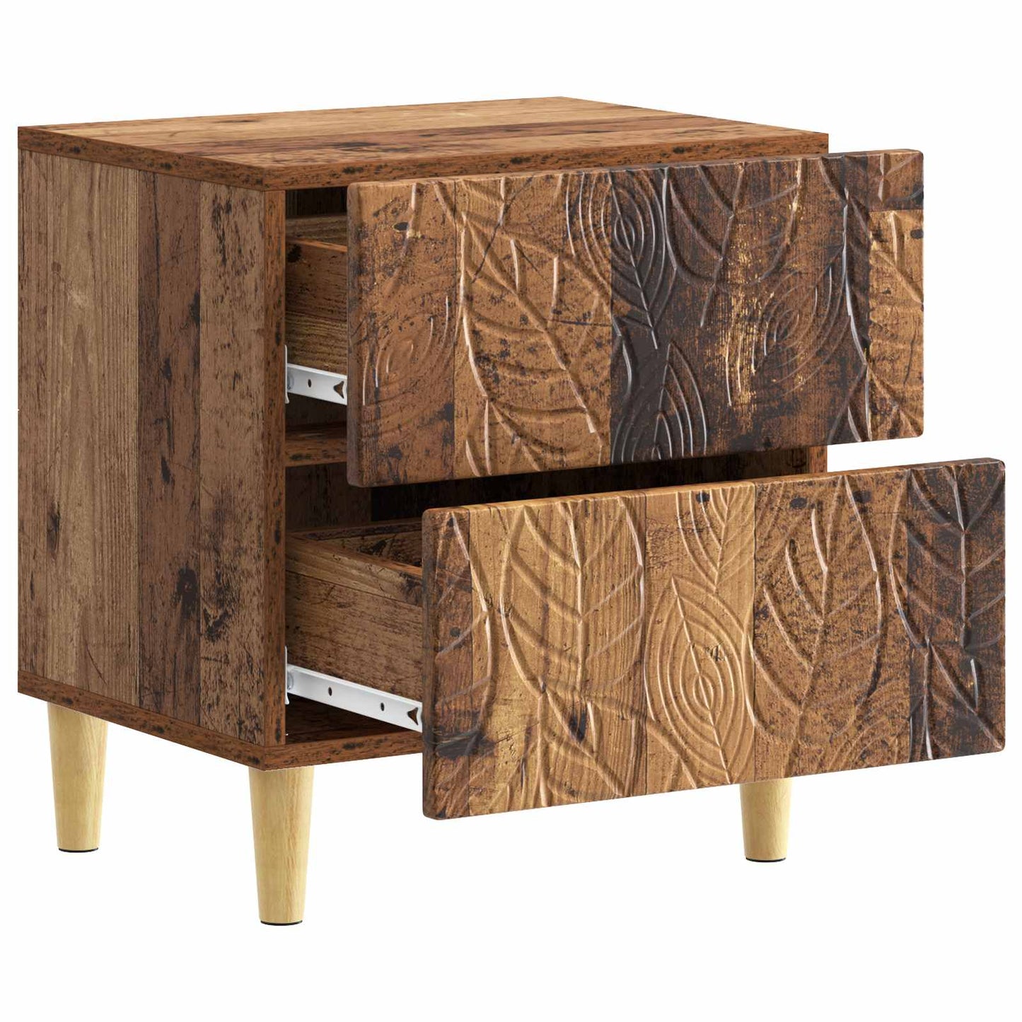 Noční Stolek 2 Pcs Staré Dřevo 43 X 34,5 X 48 Cm