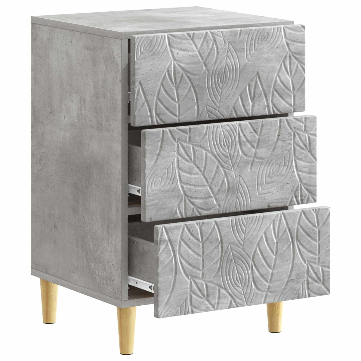Noční Stolek Betonově Šedá 43 X 39,5 X 66,5 Cm Kompozitní Dřevo