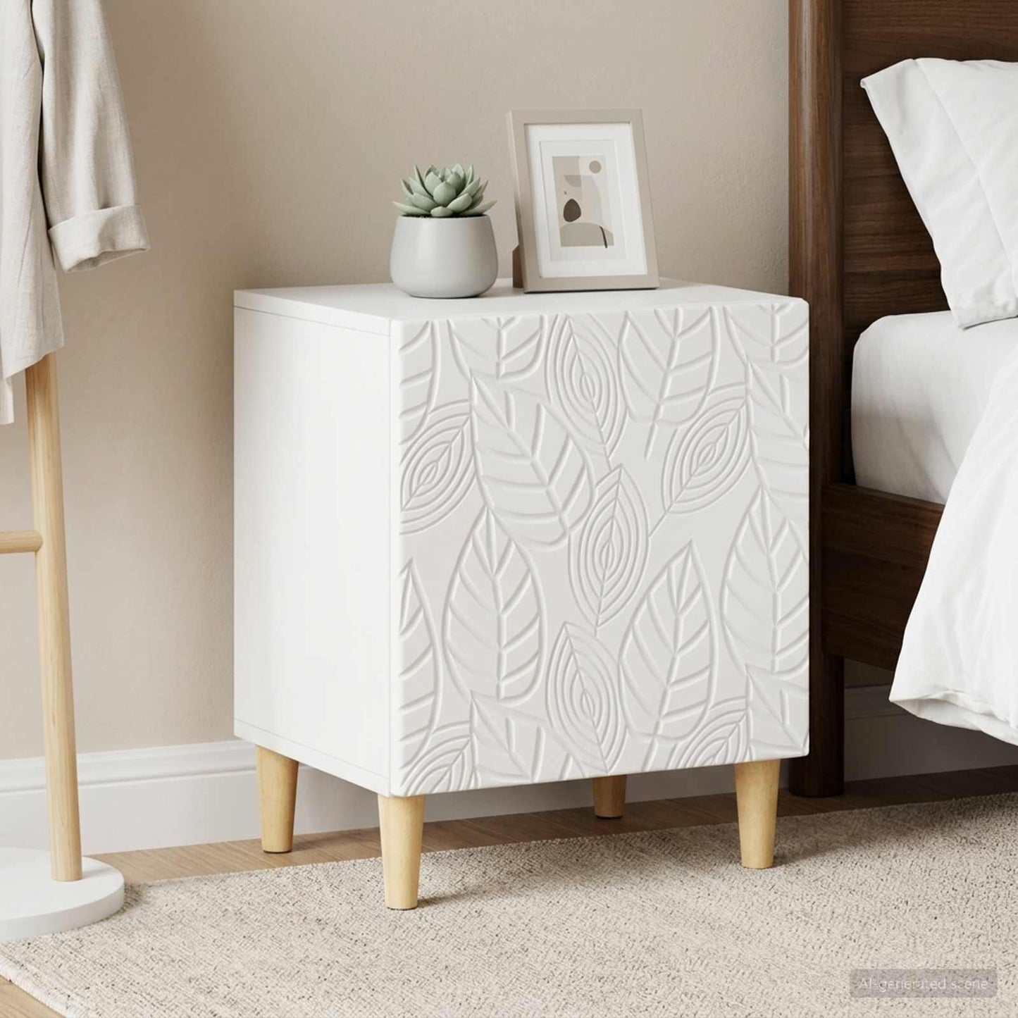 Noční Stolek 2 Pcs Bílá 43 X 34,5 X 50 Cm Kompozitní Dřevo