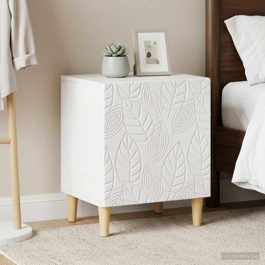 Noční Stolek 2 Pcs Bílá 43 X 34,5 X 50 Cm Kompozitní Dřevo