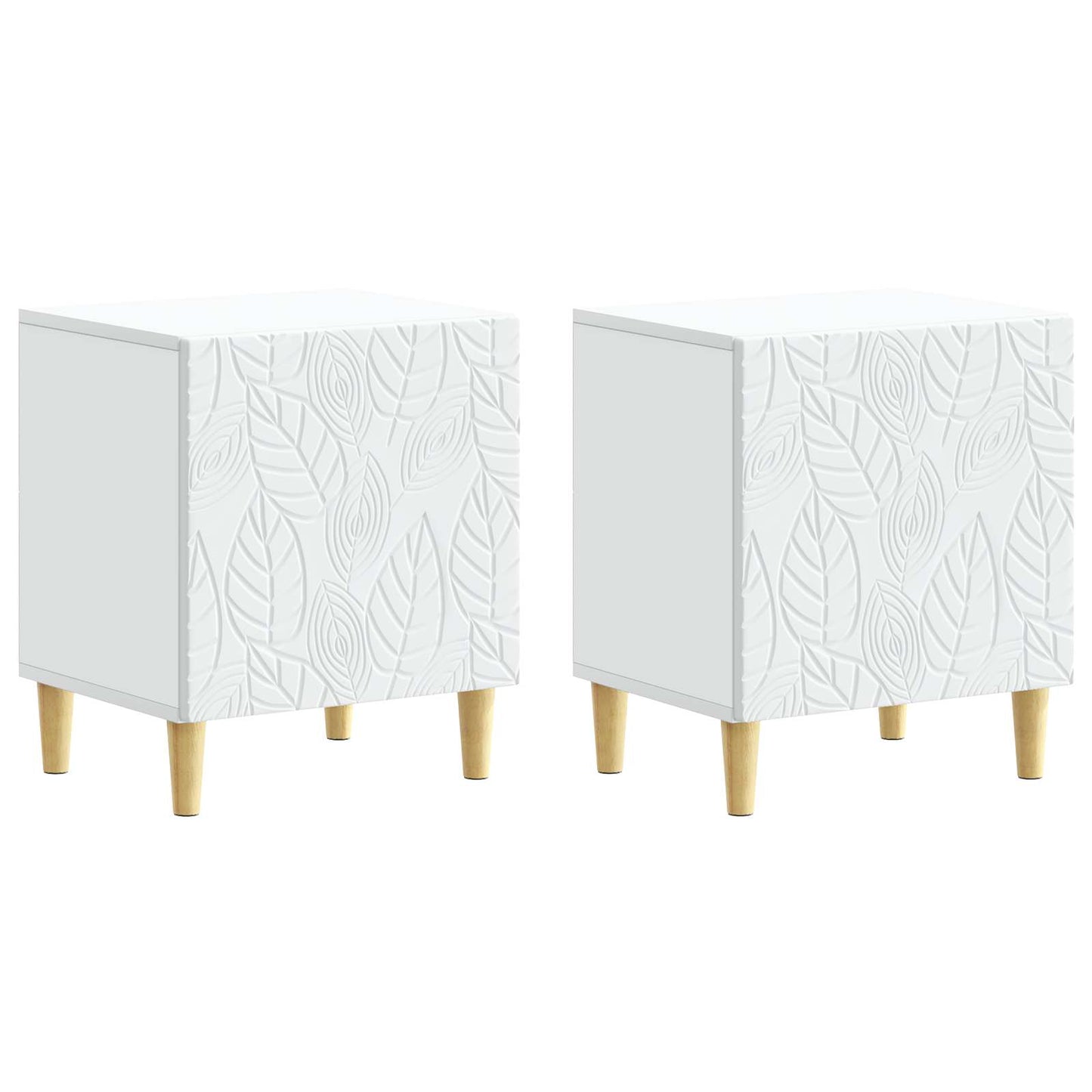 Noční Stolek 2 Pcs Bílá 43 X 34,5 X 50 Cm Kompozitní Dřevo