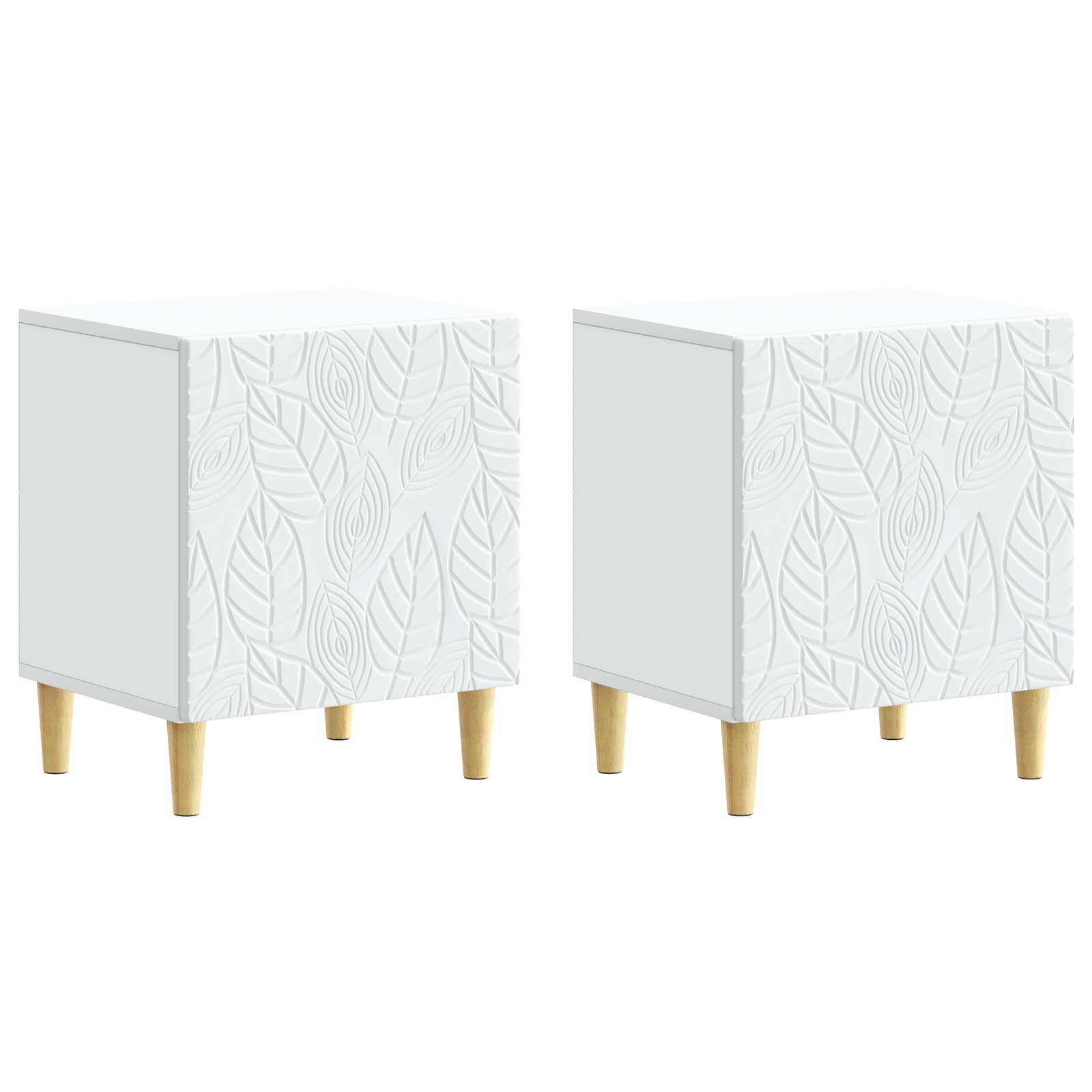 Noční Stolek 2 Pcs Bílá 43 X 34,5 X 50 Cm Kompozitní Dřevo