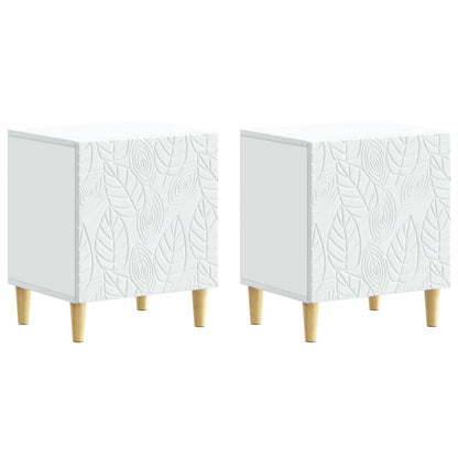 Noční Stolek 2 Pcs Bílá 43 X 34,5 X 50 Cm Kompozitní Dřevo