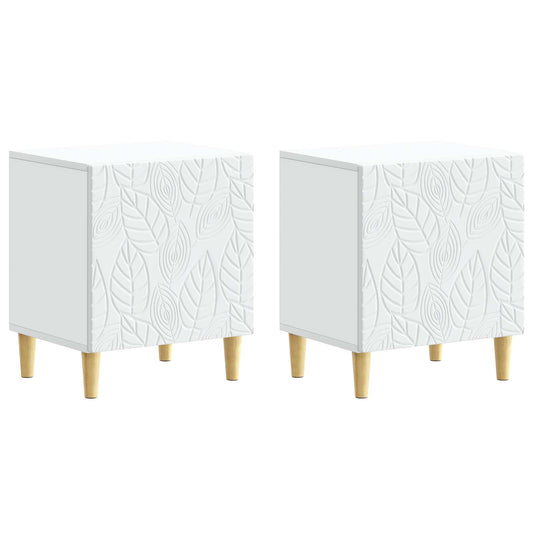 Noční Stolek 2 Pcs Bílá 43 X 34,5 X 50 Cm Kompozitní Dřevo