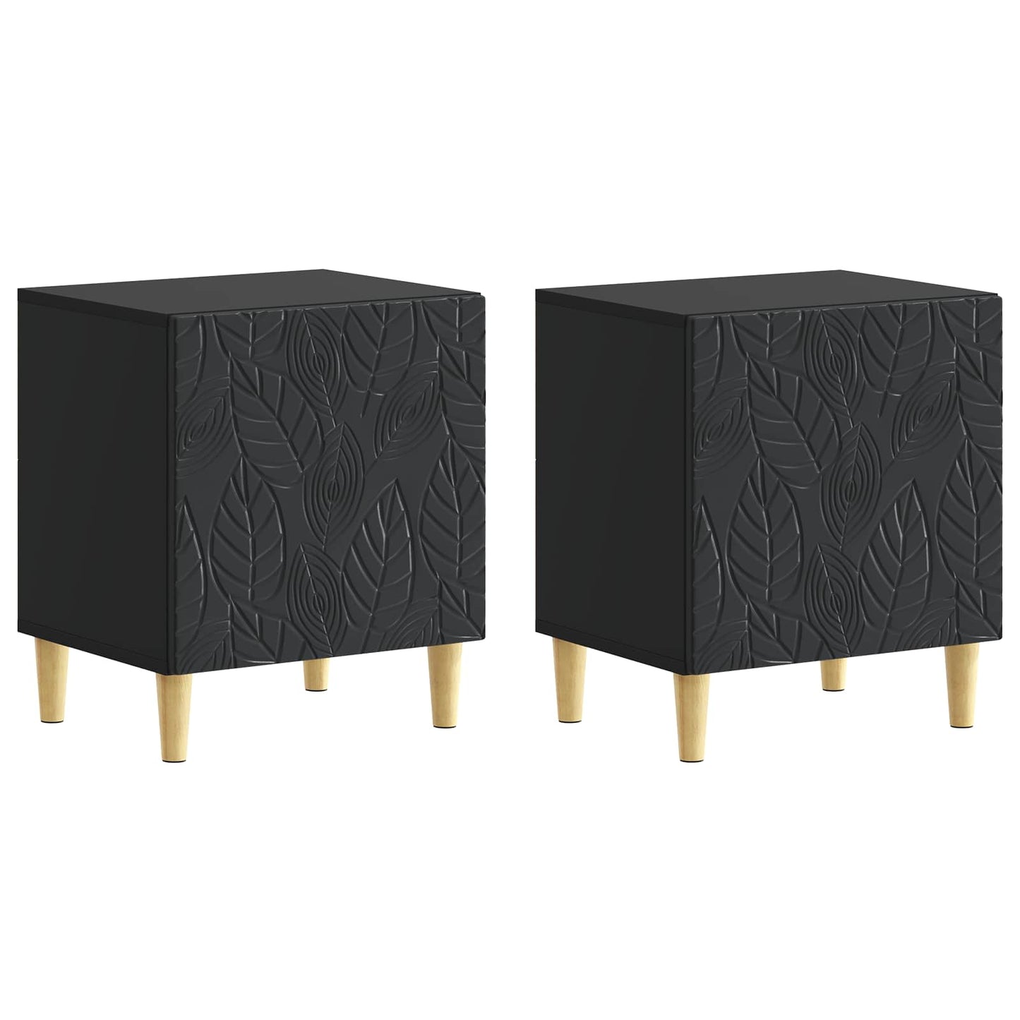 Noční Stolek 2 Pcs Černá 43 X 34,5 X 50 Cm Kompozitní Dřevo