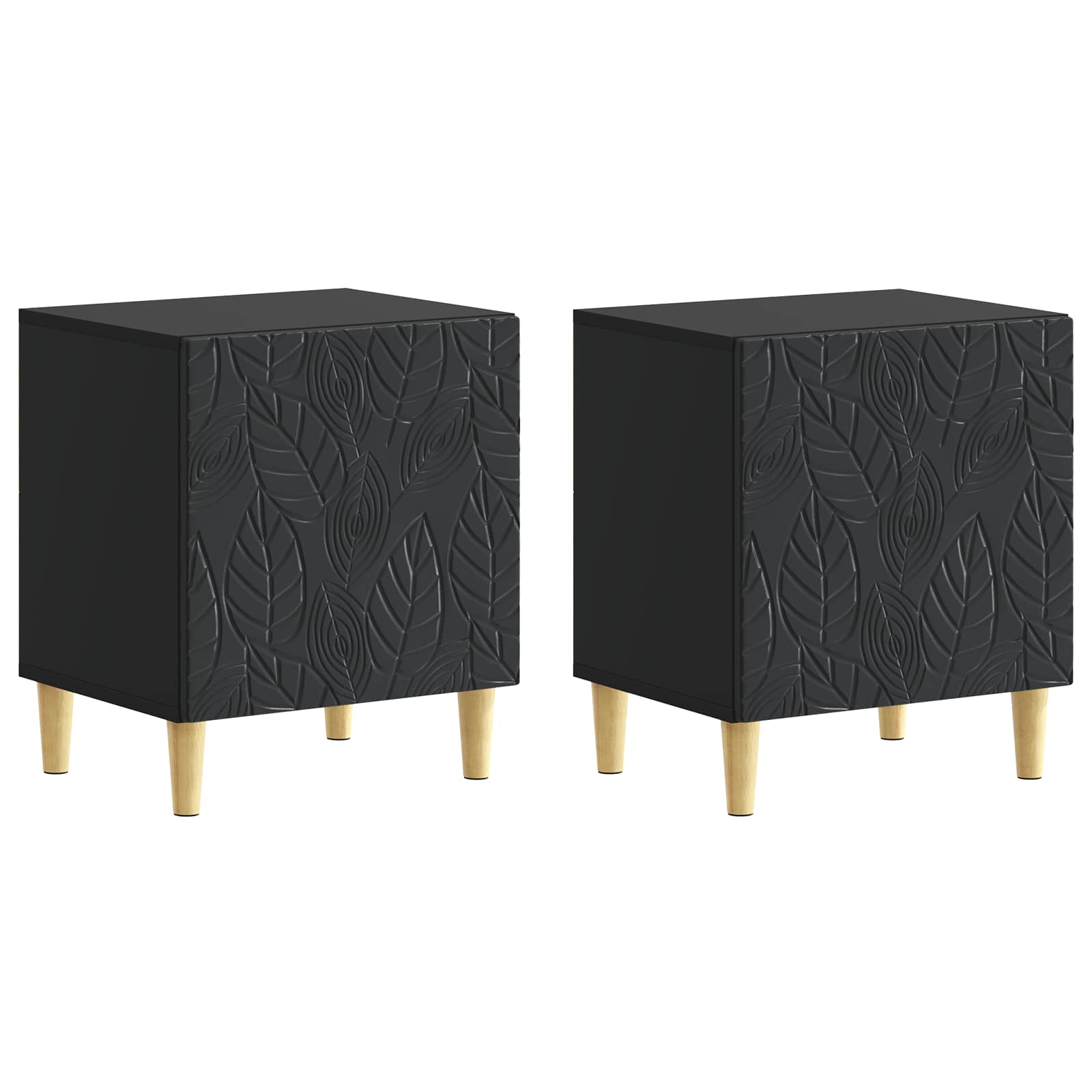 Noční Stolek 2 Pcs Černá 43 X 34,5 X 50 Cm Kompozitní Dřevo