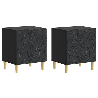 Noční Stolek 2 Pcs Černá 43 X 34,5 X 50 Cm Kompozitní Dřevo
