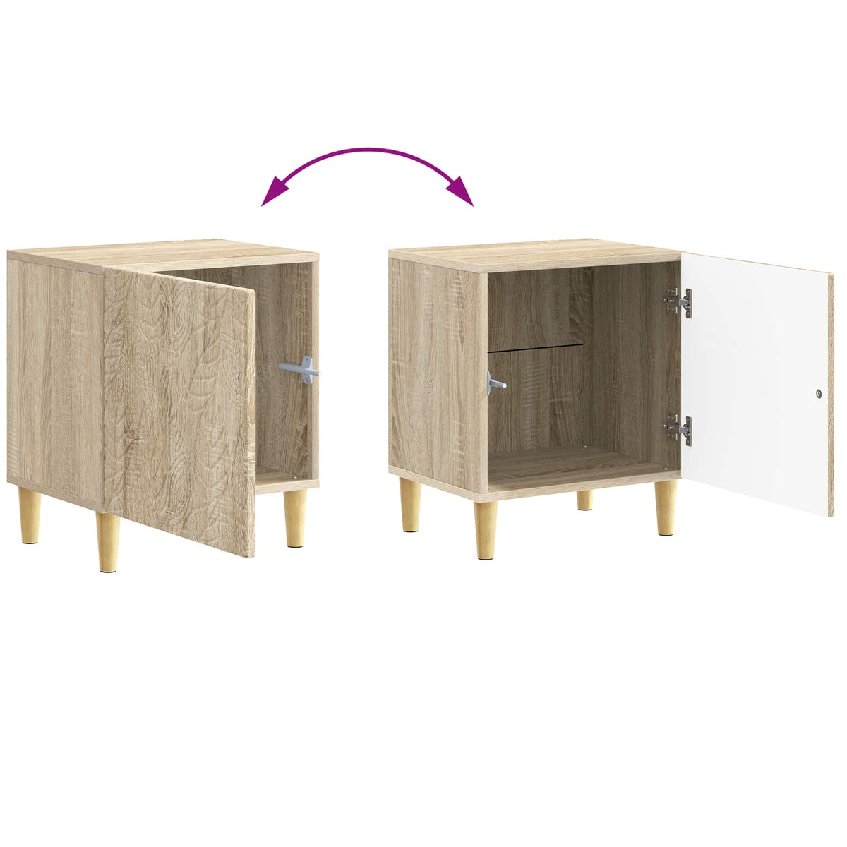 Noční Stolek 2 Pcs Dub Sonoma 43 X 34,5 X 50 Cm