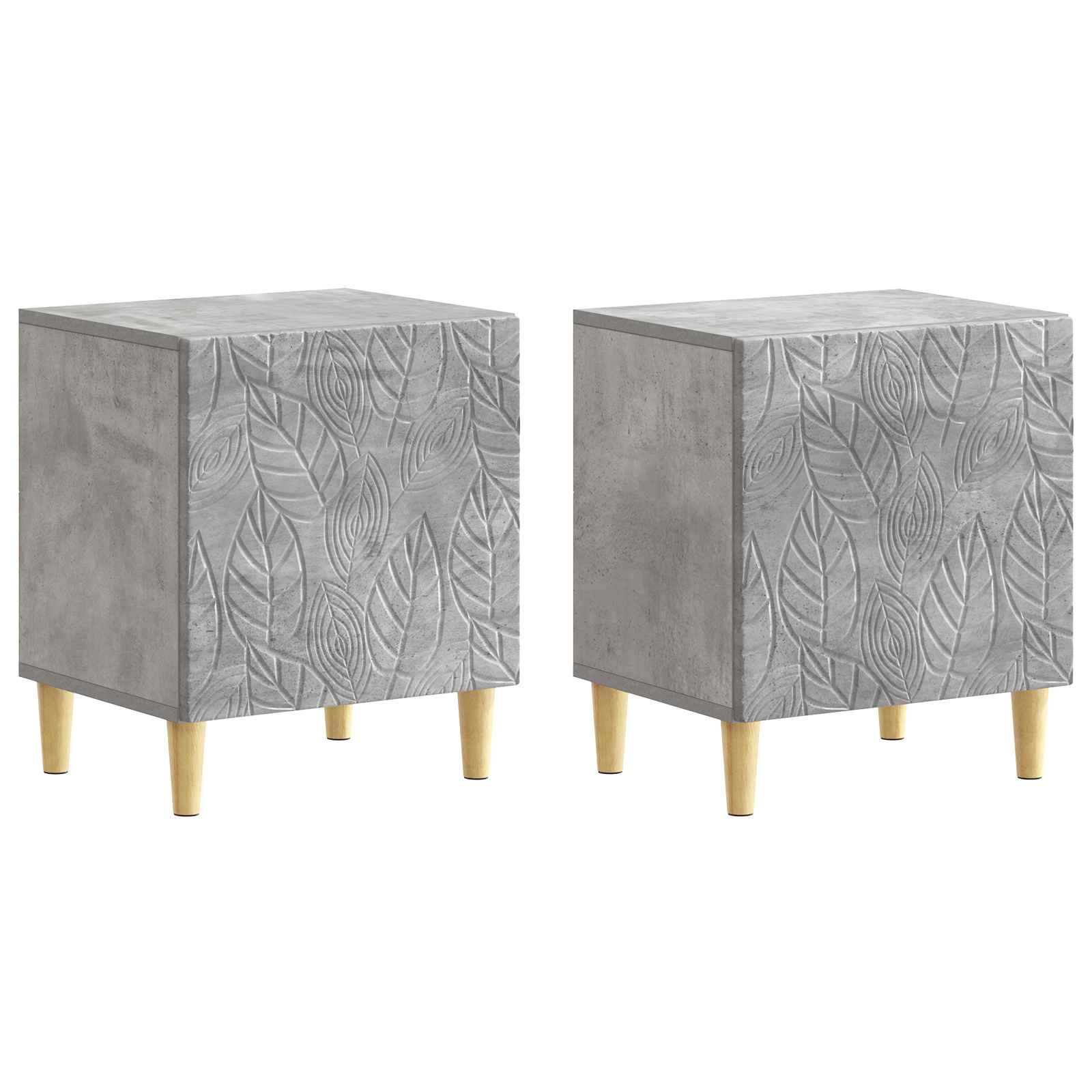 Noční Stolek 2 Pcs Betonově Šedá 43 X 34,5 X 50 Cm