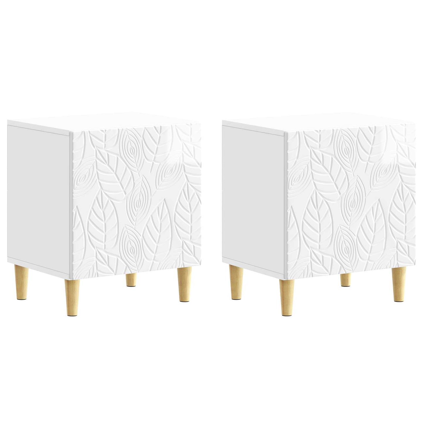 Noční Stolek 2 Pcs Bílá S Vysokým Leskem 43 X 34,5 X 50 Cm