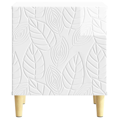 Noční Stolek 2 Pcs Bílá S Vysokým Leskem 43 X 34,5 X 50 Cm