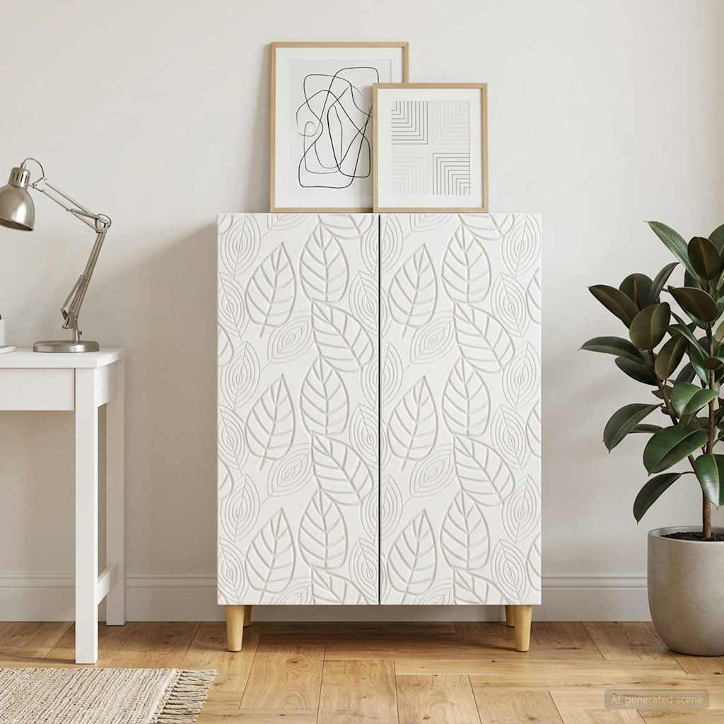 Servírovací Skříň Bílá 66 X 34,5 X 90 Cm Kompozitní Dřevo